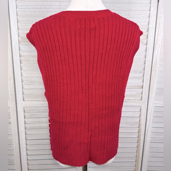 GFC TRADING COMPANY Vintage 80's Fair Isle Sweater Vest Red/Multi-Large - Picture 2 of 2